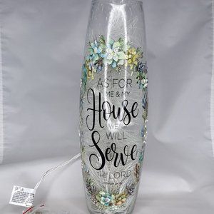 Stony Creek PRE-LIT VASE LG Glass Joshua 24:15